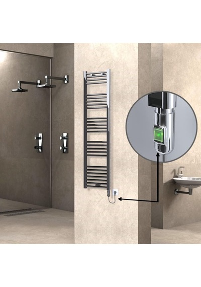 Haiti Elektrikli Havlupan 400x1500 Düz Krom On/off Düğmeli 300 Watt