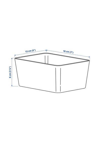 Ikea Kuggıs Kutu, Açık Gri, 13x18x8 Cm