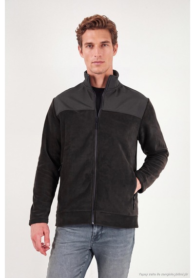 Buratti Regular Fit Garnili Dik Yaka Sıcak Tutan Polar Mont Erkek Polar Mont 59060443 Antrasit