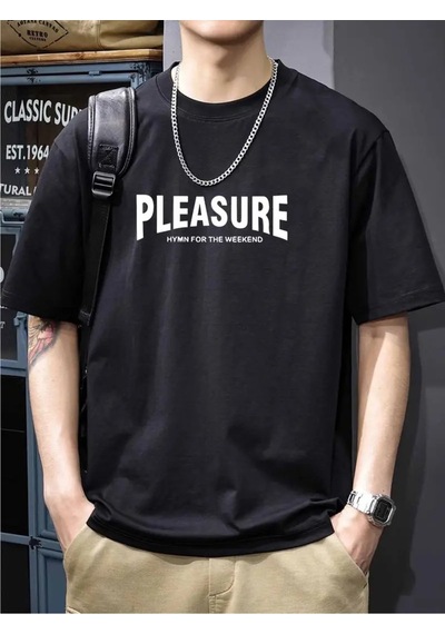 Flood Of Style Erkek Siyah Pleasure Baskılı Oversize