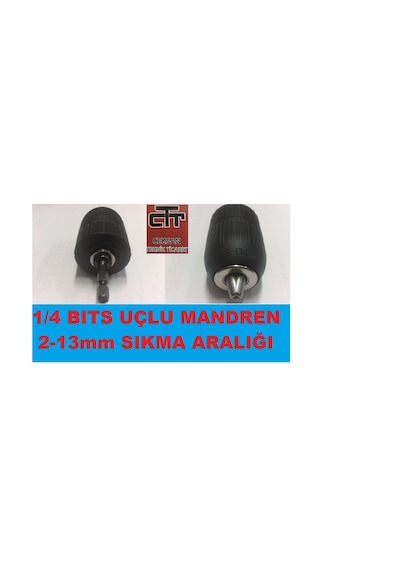 1 \4 Bıts Uçlu Mandren 2-13 MM Sıkma Aralığı