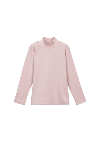 Lovetti Pudra Pembe Kız Çocuk Yarım Balıkçı Uzun Kol Tişört Pembe