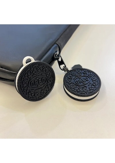 Oreo Görünümlü Apple Uyumlu AirTag İçin Tasarlanmış Kılıf Anahtarlık Keychain
