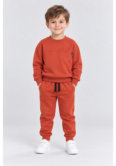 Ahengim Erkek Çocuk Cepli Sweatshirt Ve Jogger Eşofman Altı 2 Li Takım Günlük Rahat Çocuk Eşofman Seti Ak125 Turuncu Ahengim Erkek Çocuk Cepli Sweatshirt Ve Jogger Eşofman Altı 2 Li Takım Günlük Rahat Çocuk Eşofman Seti Ak125 Turuncu