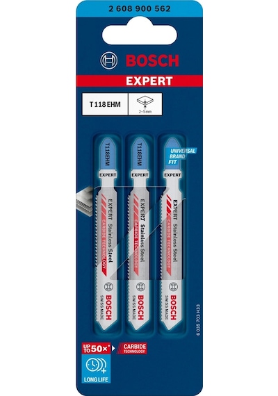 Bosch Expert Stainless Steel T 118 EHM Dekupaj Testere Bıçağı 3 Parça - 2608900562