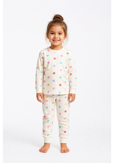 Eray Alp Kids Kız Çocuk Pijama Takımı Rahat Uyku Takımı Beyaz