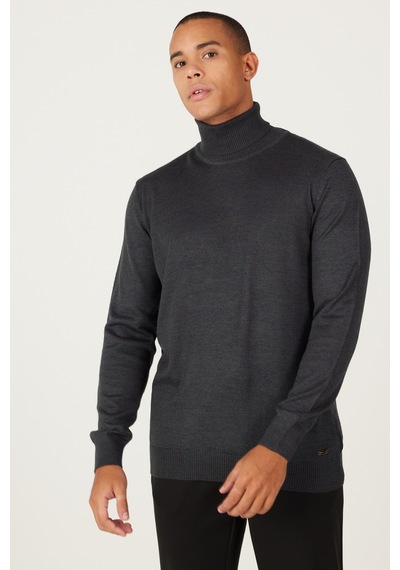 AC&Co / Altınyıldız Classics Erkek Antrasıt Melanj Standart Fit Normal Kesim Tam Balıkçı Yaka Triko Kazak Antrasit Melanj AC&Co / Altınyıldız Classics Erkek Antrasıt Melanj Standart Fit Normal Kesim Tam Balıkçı Yaka Triko Kazak Antrasit Melanj