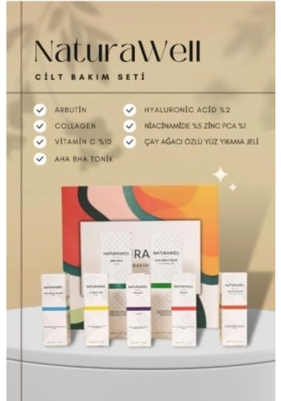 Cilt Bakım Seti 5li Serum + Aha Bha Tonik + Çay Ağacı Özlü Yüz Yıkama Jeli