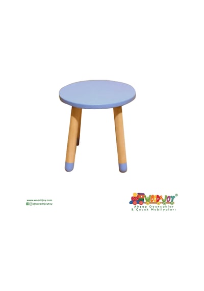 Woodnjoy Wood & Joy Doğal Ahşap Renkli Çocuk Tabure Lila Lila