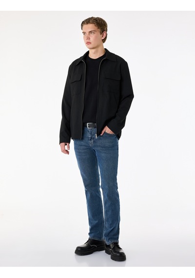 Koton Normal Bel Pamuklu Cepli Straight Fit Jean Pantolon - Mark Jean Orta İndigo 6sam40362nd