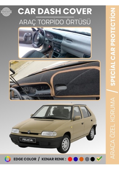 Skoda Felıcıa 1994-2001 Torpido Örtüsü Panel Halı Torpido Koruma Tam Uyum Uv Koruma Hızlı Montaj - 414 Stiloto