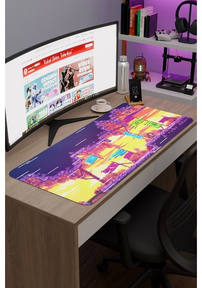 Celeste Kaymaz Dikişli Kauçuk Oyuncu Mousepad V5 - 90x40 Xxl Gaming Mouse Pad Fare Altlığı