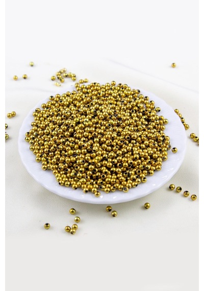 2 Renk Karışık Gold Tonunda 4 Mm Plastik İnci Boncuk Aksesuar Malzemesi 25 Gr