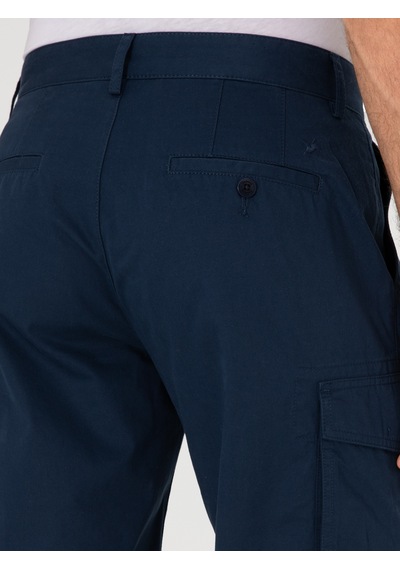 Cacharel Lacivert Comfort Fit %100 Pamuk Bermuda Şort