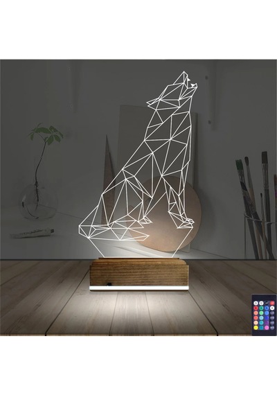 Luvivia Kurt Polygonal 3d Lamba - Masa Gece Lambası Şeffaf