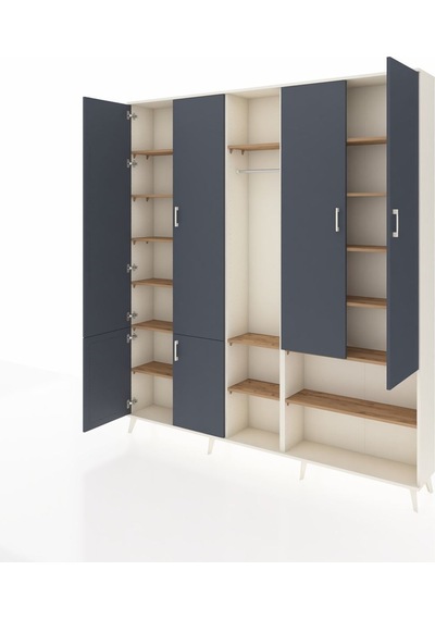Arges Dolap 15 Raflı 5 Kapaklı Tek Askılı 220x30x243 Aytaşı-antrasit/çam Antrasıt/atlas Çam Arges Dolap 15 Raflı 5 Kapaklı Tek Askılı 220x30x243 Aytaşı-antrasit/çam Antrasıt/atlas Çam