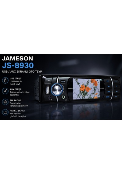 Jameson Js-8930 Usb/aux Ekranlı Oto Teyp