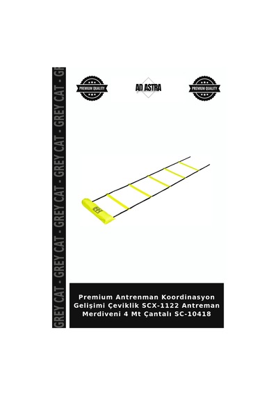Premium Antrenman Koordinasyon Gelişimi Çeviklik Scx-1122 Antreman Merdiveni 4 Mt Çantalı Sc-10418