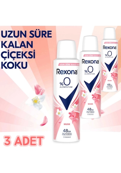 Rexona Musk 48 Saat Kadın Sprey Deodorant 3 x 150 ML