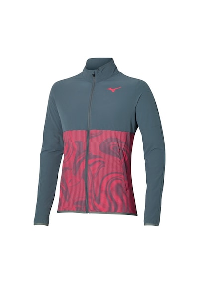 Mizuno Mızuno Charge Printed Jacket Erkek Yağmurluk Gri Kırmızı Gri