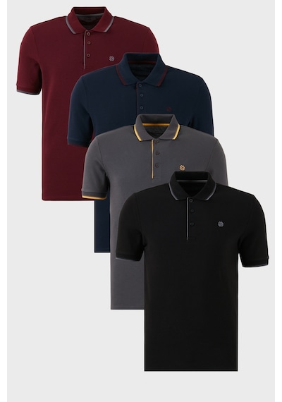 Buratti Pamuklu Slim Fit Şerit Detaylı Düğmeli Polo Yaka 4'Lü Paket Erkek T Shirt 5902118S4 Siyah-Vişne-Antrasit-Lacivert-Bordo Buratti Pamuklu Slim Fit Şerit Detaylı Düğmeli Polo Yaka 4'Lü Paket Erkek T Shirt 5902118S4 Siyah-Vişne-Antrasit-Lacivert-Bordo