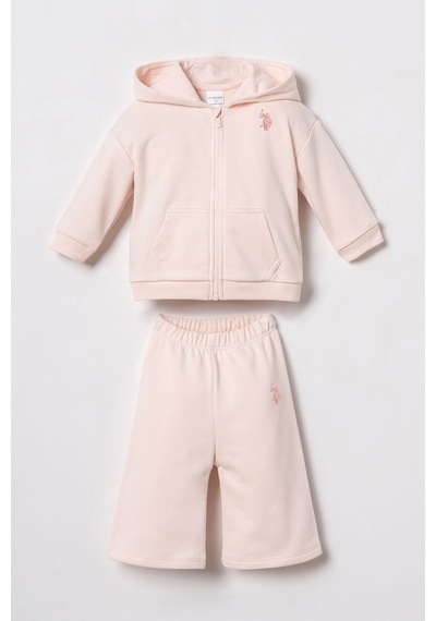 U.S. Polo Assn. Nakışlı Kız Bebek Pembe Uzun Kol Pijama Takım Usb3246-c-v3 Usb3246-c-v3 Pembe01