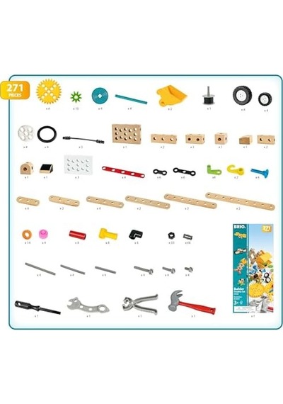 Builder - 34606 Builder Anaokulu Seti, 271 Parça 3 Yaşından Büyük Çocuklar İçin 271 Parçalı Öğrenme Ve Yapı Oyuncağı