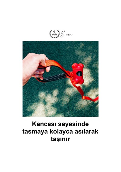 Kemik Şeklinde Köpek Kaka Poşeti Taşıma Çantası Kancalı Hafif Plastik Dispenser Tasmaya Asılabilir P
