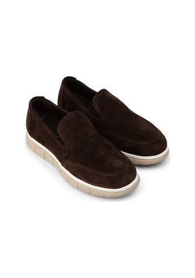 Deery Erkek Hakiki Süet Kahverengi Loafer Ayakkabı - 02044mkhve01