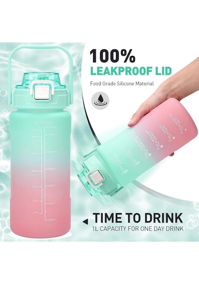 Vagonlife Su Matarası 1500 Ml Vgn2213 Mavi Pembe