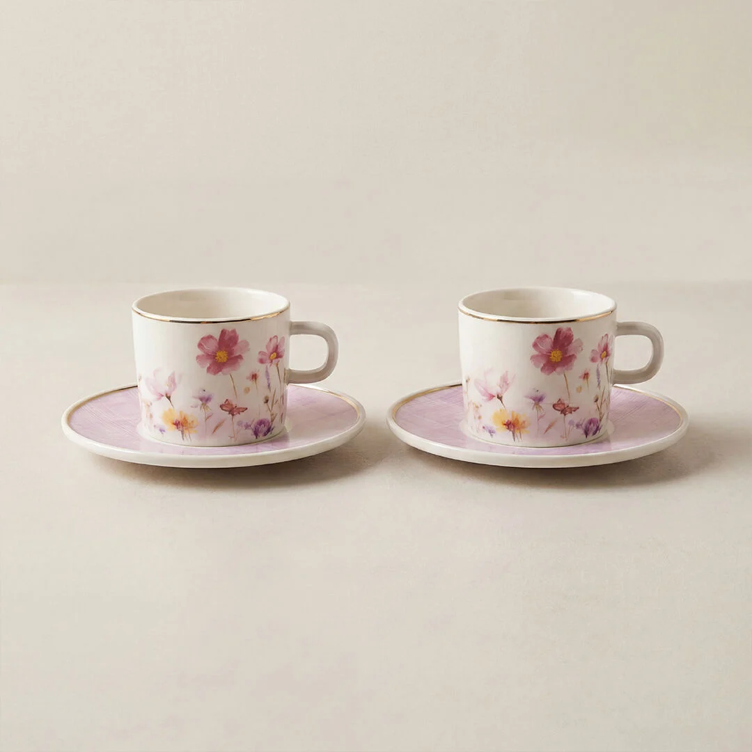 Güral Porselen Mental 4 Parça Çay Fincan Takımı 67091 Pembe
