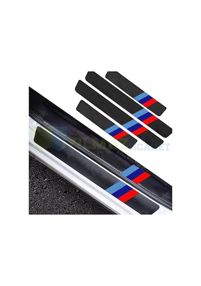 Bmw M Karbon Kapı Eşiği Oto Sticker Etiket Yapıştırma 4 Parça