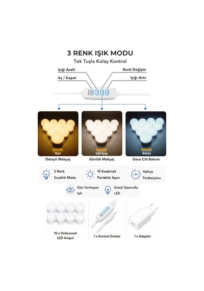 Yurudesign Monroe Makyaj Masası Çekmeceli Düzenleyici Hollywood Led Işıklı Raflı Kumsal Mo3-co Yurudesign Monroe Makyaj Masası Çekmeceli Düzenleyici Hollywood Led Işıklı Raflı Kumsal Mo3-co