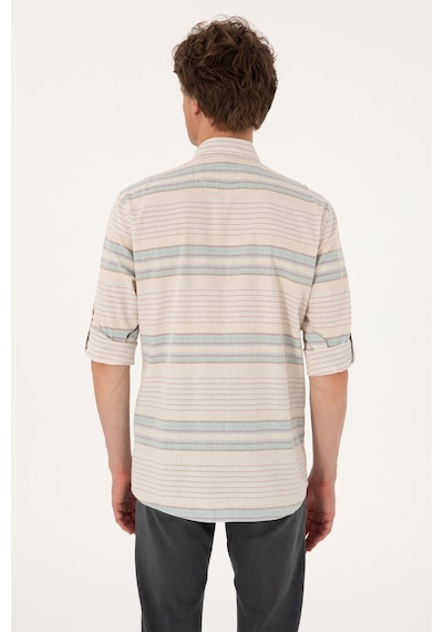 U.s. Polo Assn. Erkek İndigo Gömlek Desenli 50300005-vr028 İndigo