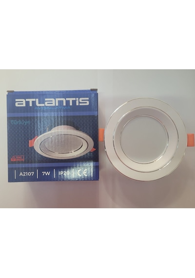 Atlantis 7w Smd Led Beyaz Işık Beyaz Kasa Krom Detaylı Led Spot