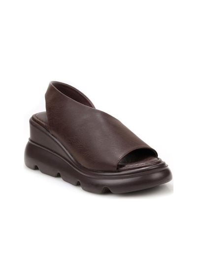 Papuçcity Mnrs 03212 Kadın Günlük Dolgu Topuk Sandalet Kahve