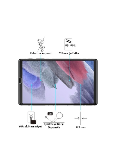 Sm Galaxy Uyumlu Tab A7 Lite T220-T225 Tempered Kırılmaz Cam Ekran Koru