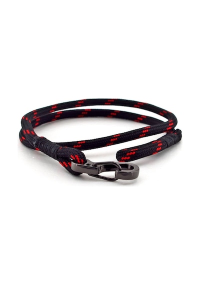 Kirmizi Siyah Paracord Metal Kancali Sarma Erkek Bileklik Bt544 Kırmızı