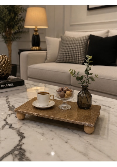 Doğal Traverten Mermer 15x30 Cm Sunum Tepsi Diğer