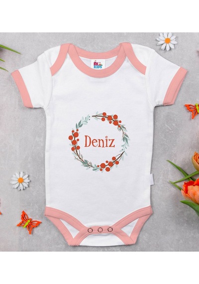 Bk Gift Bk Kids Kişiye Özel Pembe Bebek Body Zıbın - Model 156 9-12 Ay