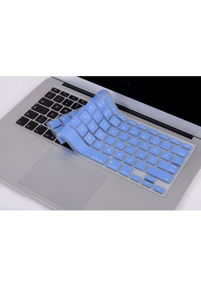 Apple Uyumlu MacBook Air Pro Klavye Koruyucu Türkçe Q Baskılı Us Klavye Silikon Kapak Siyah