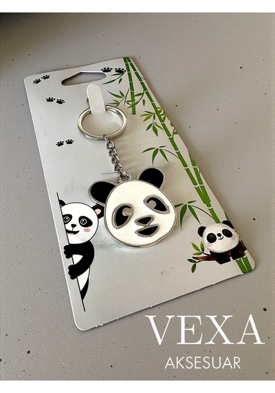 Panda Figürlü Metal Anahtarlık Çanta Süsü Hediyelik Özel Ambalajlı Ve Hediyeli Ürün