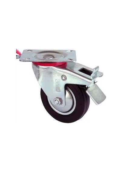 Tedar Servis Tekeri - Tablalı Frenli Siyah Döner - Çap 100 Mm Najmaddin Standart