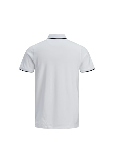 Jack & Jones Jjepaulos Polo Ss Noos Erkek T-shirt 12136668 Beyaz Siyah