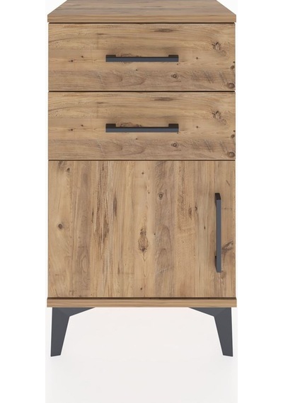 Arges Komodin 2 Raflı Tek Kapaklı 44x30x80 Çam-çam Atlas Çam