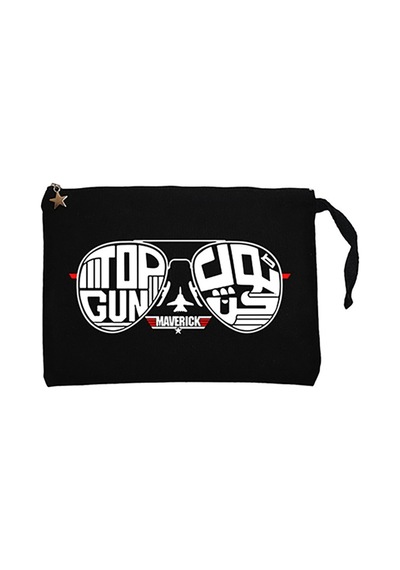 Top Gun Maverick Glasses Siyah Clutch Cüzdan / El Çantası Siyah