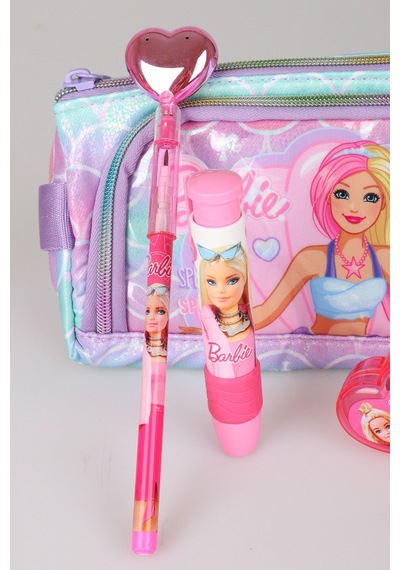 X Dekomus Lisanslı Barbie Deniz Kızı Collection Kalem Çantası,parlak Geçmeli Kalem,roket Silgi,kalpli Kalemtraş Ve Kurşun Kalem Seti Diğer