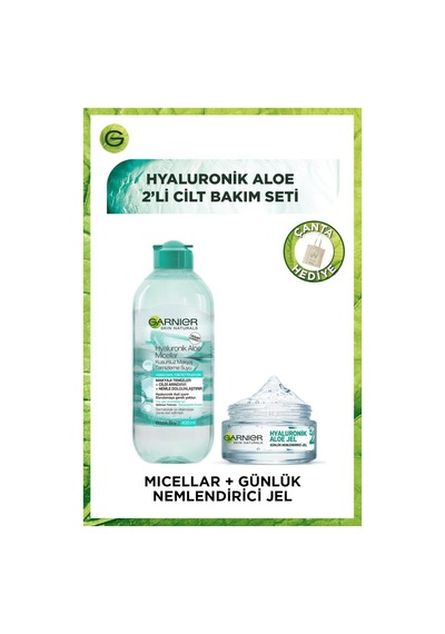 Garnier Hyaluronik Günlük Nemlendirici Aloe Jel 50 ML + Hyaluronik Aloe Temizleme Jeli 200 ML