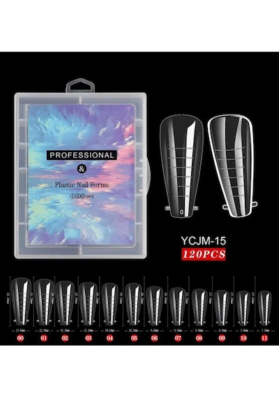 Ellea Nail 120'li Coffın Poly Gel Tips Kalıp Form