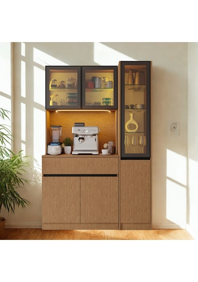 Nordıc Wood Led Li Kahve Köşesi Ünitesi Sağ Vitrinli Füme Cam Komple Mdf Modern Mutfak Kahverengi Nordıc Wood Led Li Kahve Köşesi Ünitesi Sağ Vitrinli Füme Cam Komple Mdf Modern Mutfak Kahverengi
